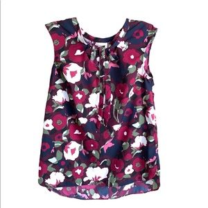 Merona floral tie neck sleeveless blouse